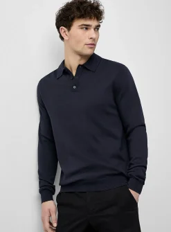 Modal-blend polo sweater