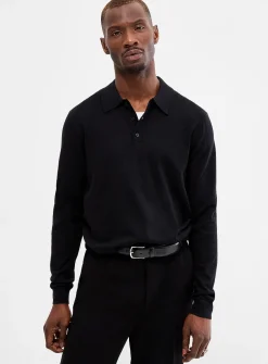 Modal-blend polo sweater