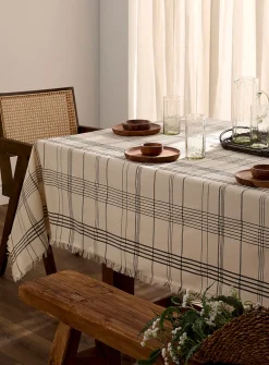 Modern check tablecloth
