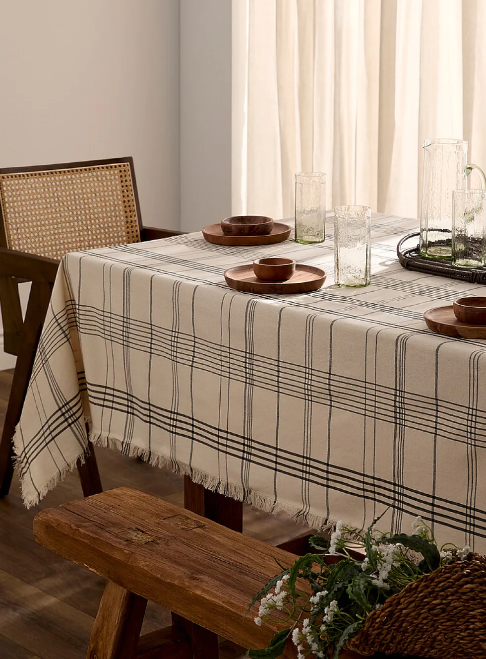 Modern check tablecloth