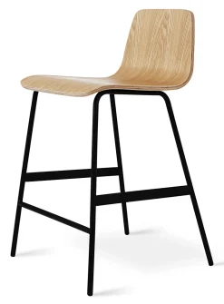 Modern wood and metal counter chair