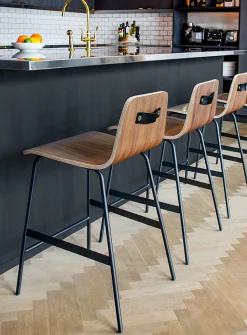 Modern wood and metal counter chair