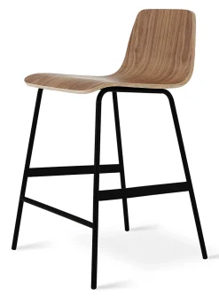 Modern wood and metal counter chair