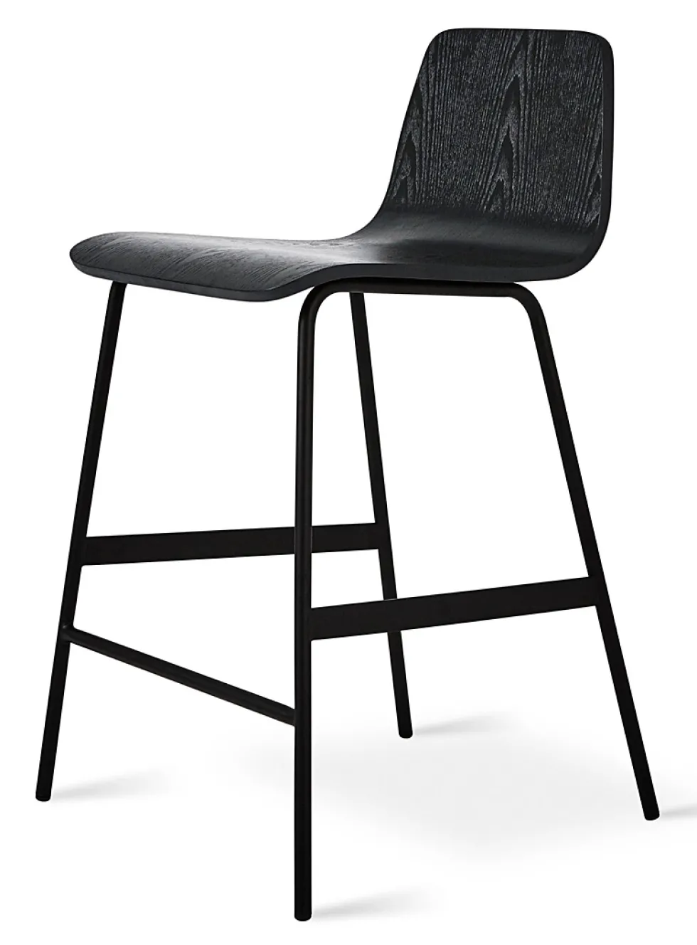Modern wood and metal counter chair
