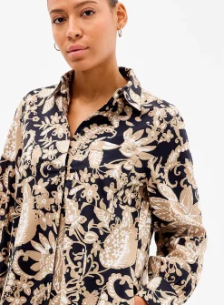 Moka floral flared shirtdress