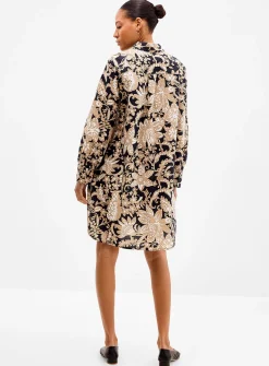 Moka floral flared shirtdress