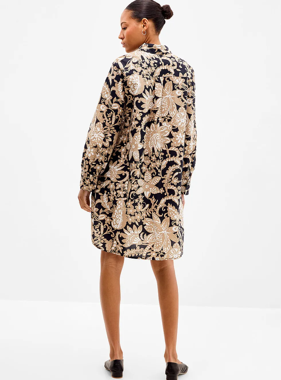 Moka floral flared shirtdress
