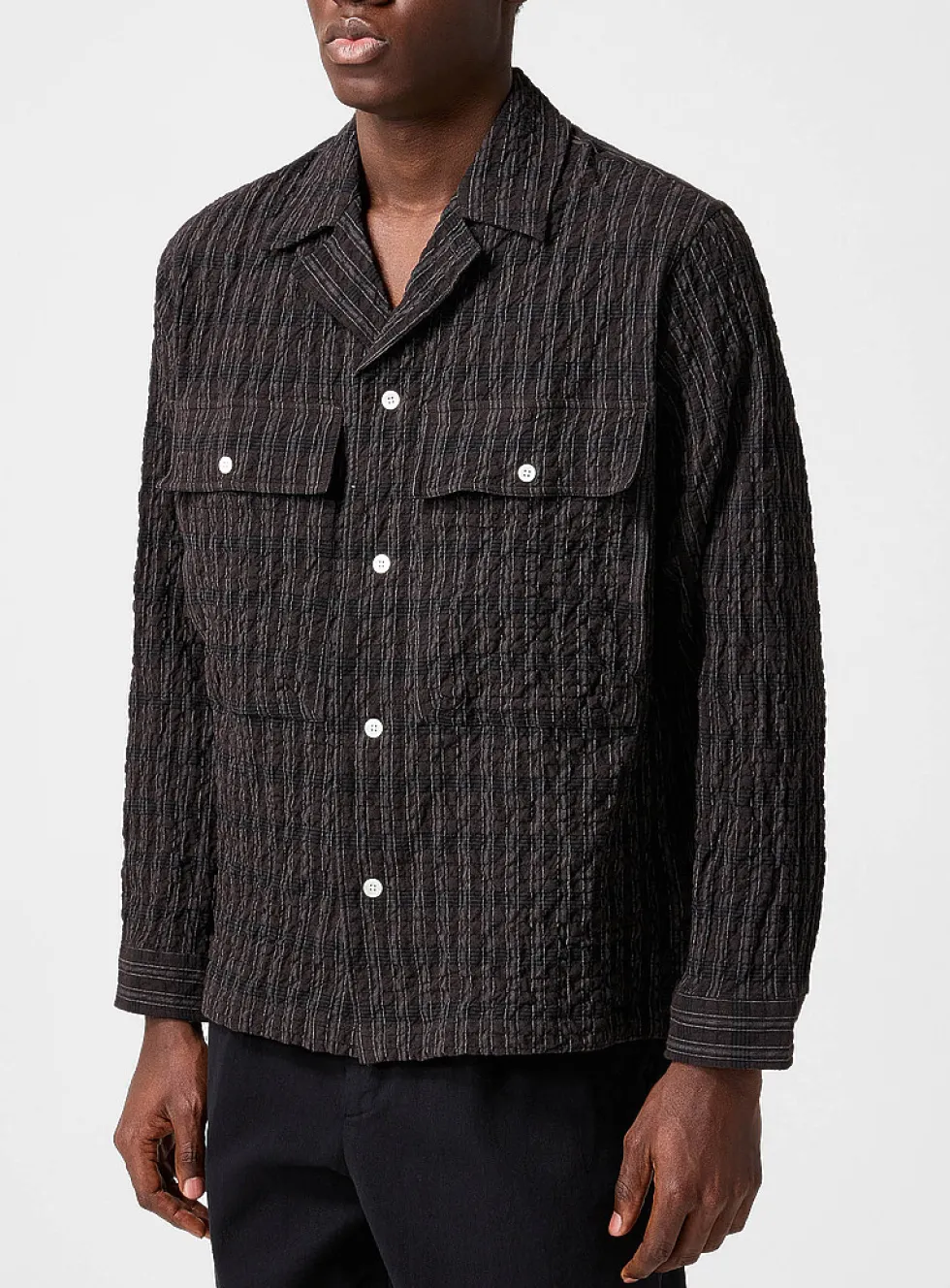 Mols checkered seersucker cabana shirt