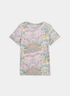 Monet print slub T-shirt