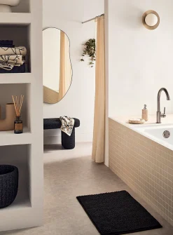 Monochrome chenille bath mat
