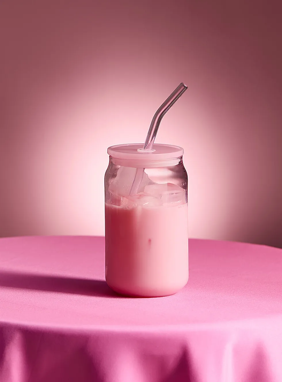 Monochrome glass with straw