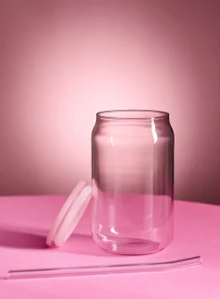 Monochrome glass with straw