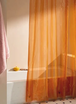 Monochrome PEVA shower curtain