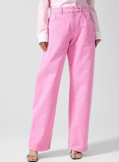 Monogrammed pink jean