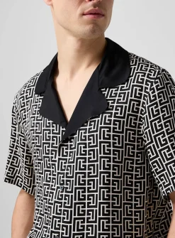 Monogrammed silky cabana shirt