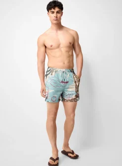 Montara abstract desert swim trunk