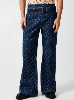 Moon Laser belted wide-leg jeans