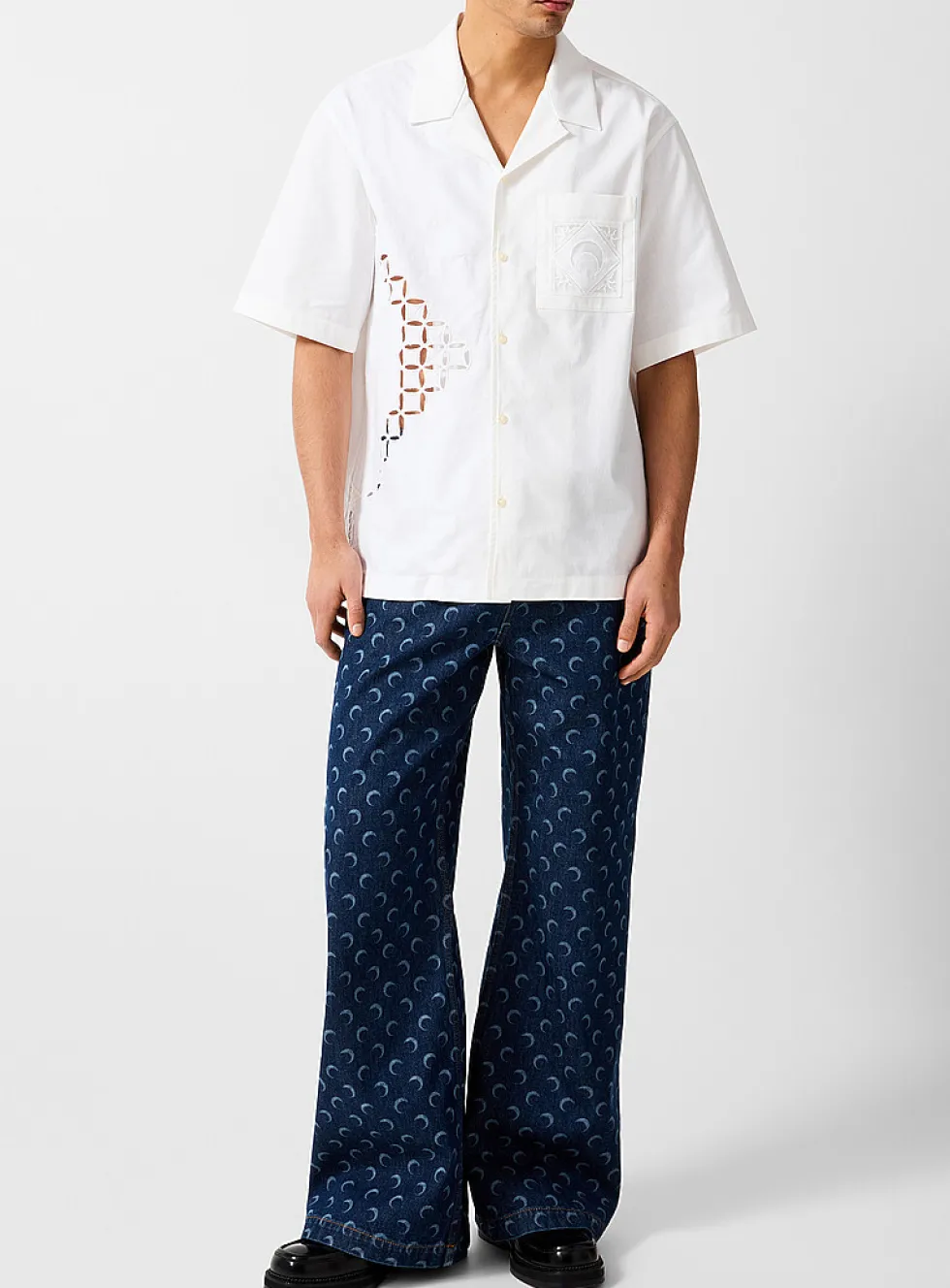 Moon Laser belted wide-leg jeans