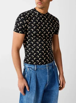 Moon printed second-skin T-shirt