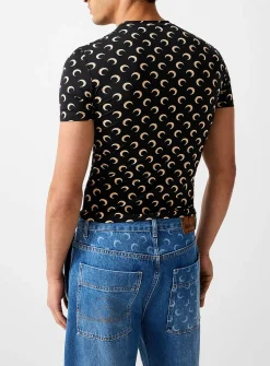 Moon printed second-skin T-shirt