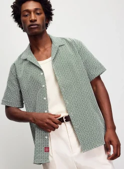 Mosaic jacquard knit shirt