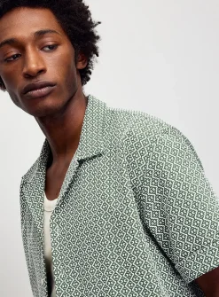 Mosaic jacquard knit shirt