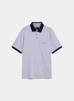 Mosaic pattern liquid cotton polo