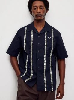 Mosaic stripe print shirt