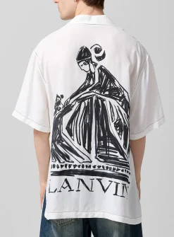 Mother and Child printed back cabana shirt