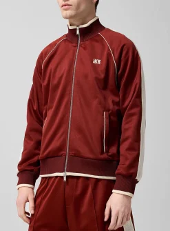 Motion crochet stripe track jacket