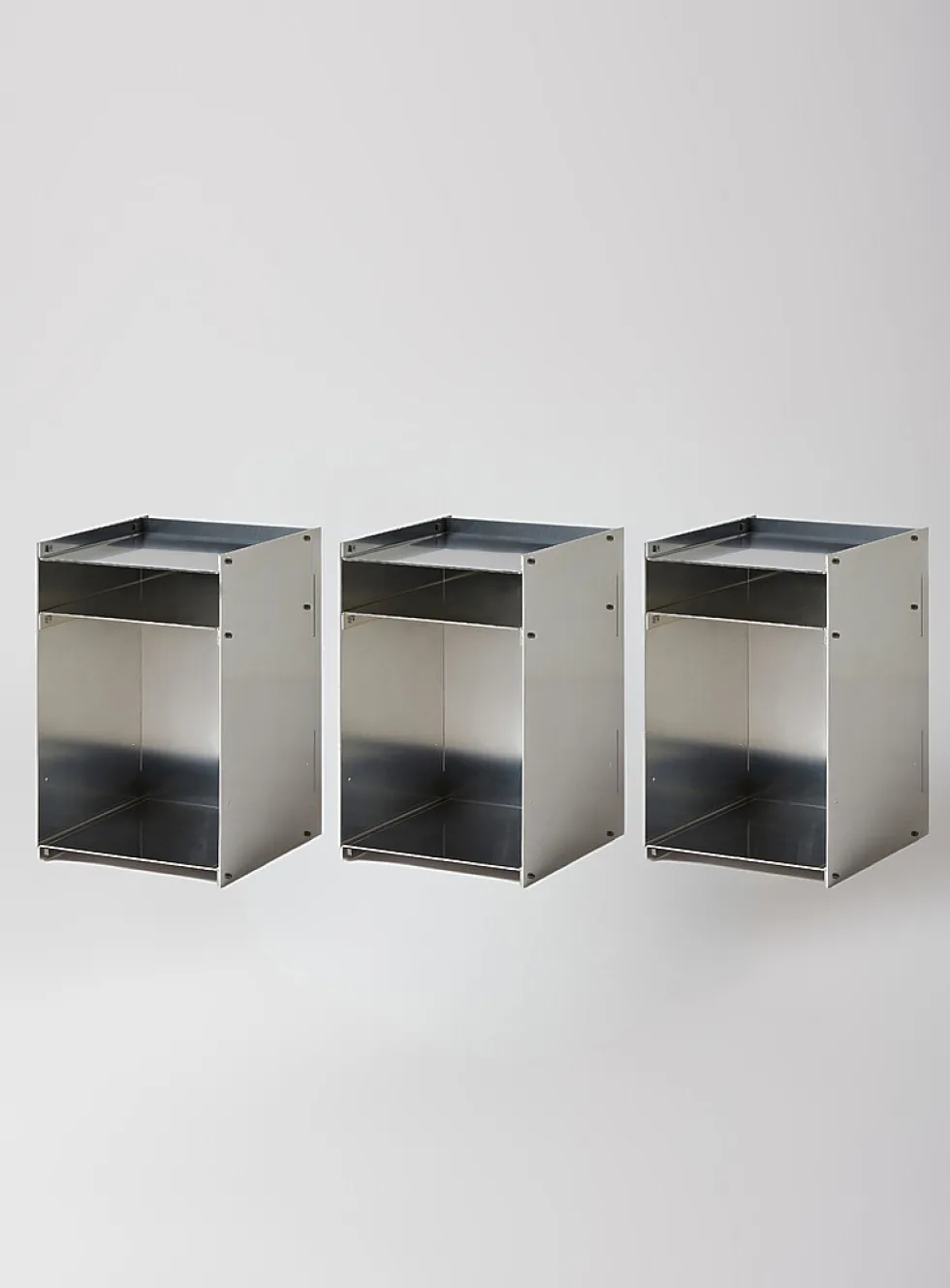 M01S raw aluminum side table trio