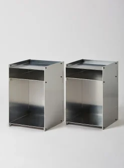 M01S raw aluminum side table duo