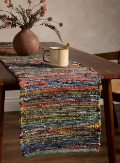 Multicolour stripe table runner