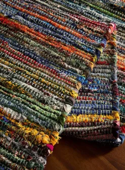 Multicolour stripe table runner