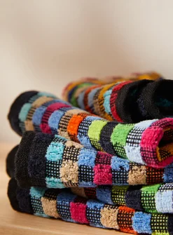 Multicoloured checkered facecloths
