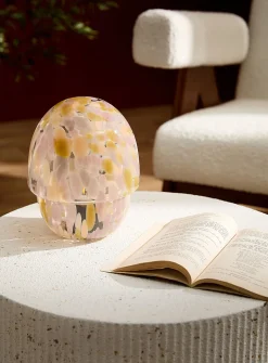 Multicoloured confetti large portable mushroom lamp