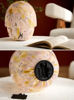 Multicoloured confetti large portable mushroom lamp
