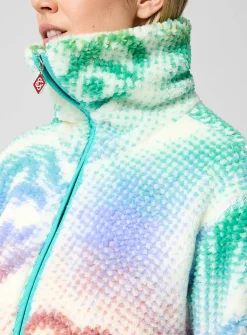 Multicoloured logos polar fleece jacket