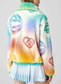 Multicoloured logos polar fleece jacket