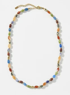 Multicoloured stone necklace
