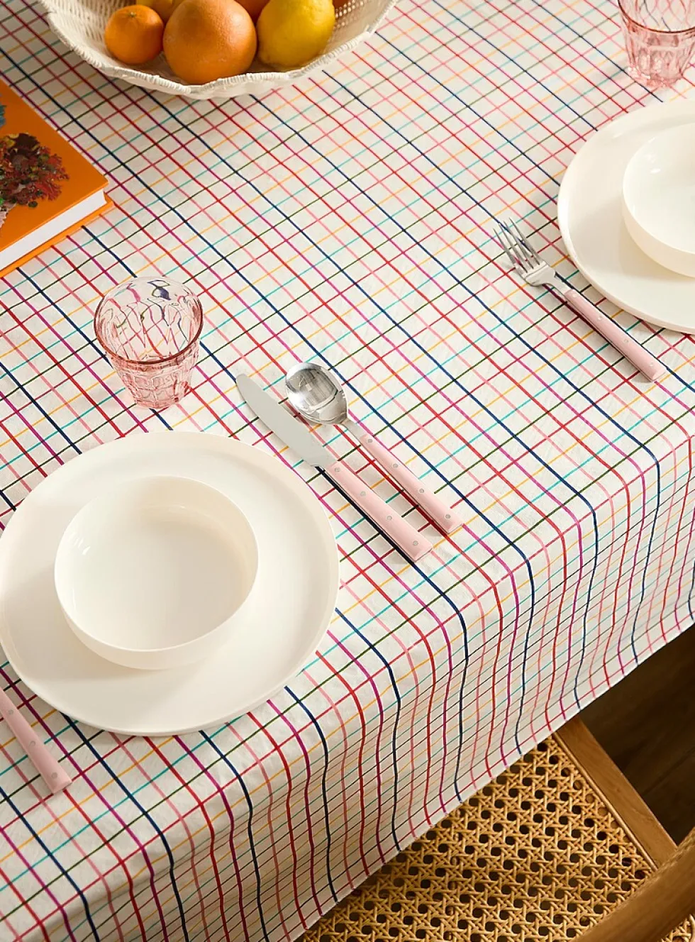 Multicoloured tiles vinyl tablecloth