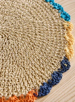 Multicoloured trim placemat