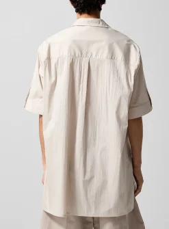 Multipocketed technical fabric cabana shirt