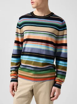 Multi-striped merino sweater
