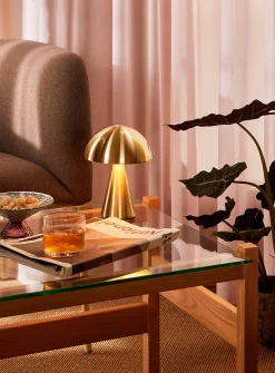 Mush golden portable lamp