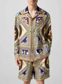 Musical Ceiling pure silk cabana shirt