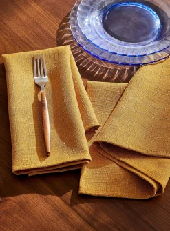 Mustard yellow textured napkins