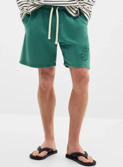Muted colour terry-lined short