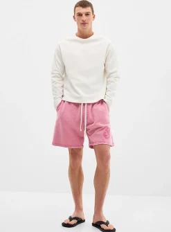 Muted colour terry-lined short