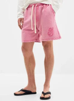 Muted colour terry-lined short